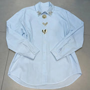 Embellished Button-Front Shirt