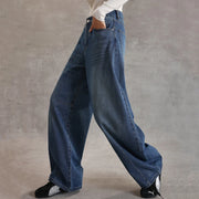 Seamed Wide-Leg Jeans
