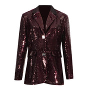 Sequin Single-Button Blazer
