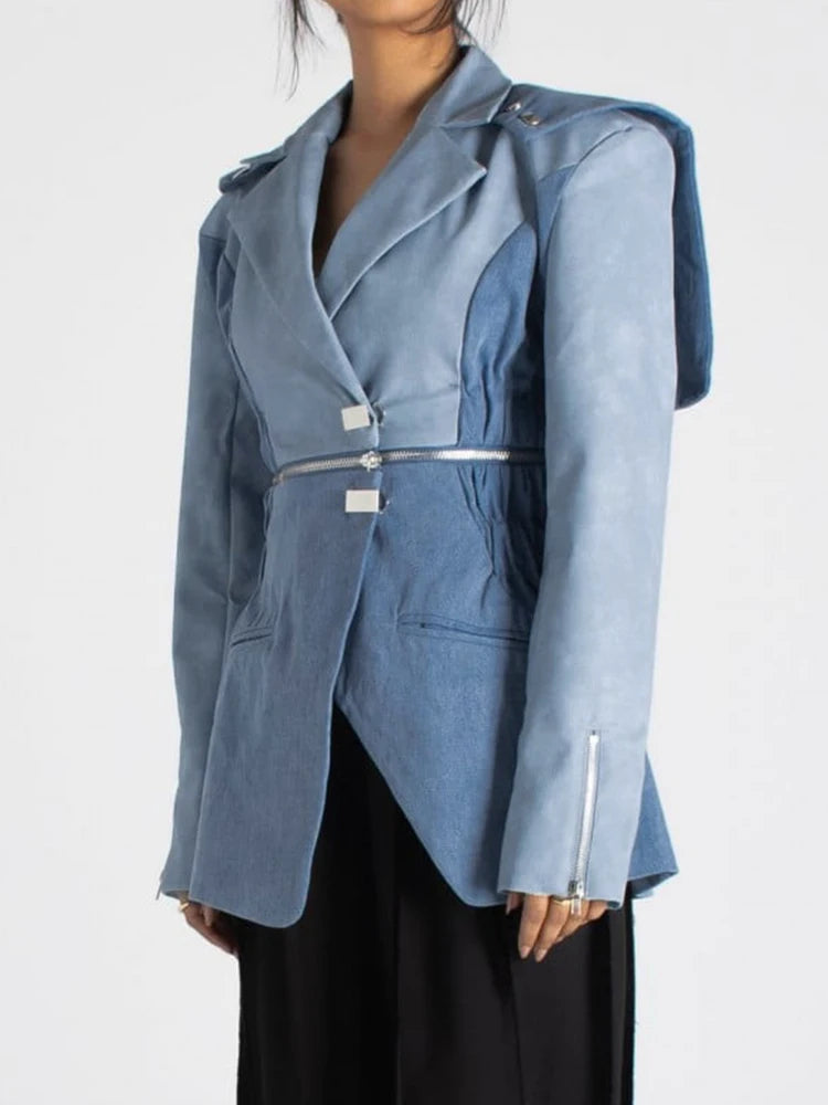 Zip-Waist Fitted Blazer