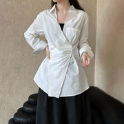 Gathered-Waist Longline Shirt