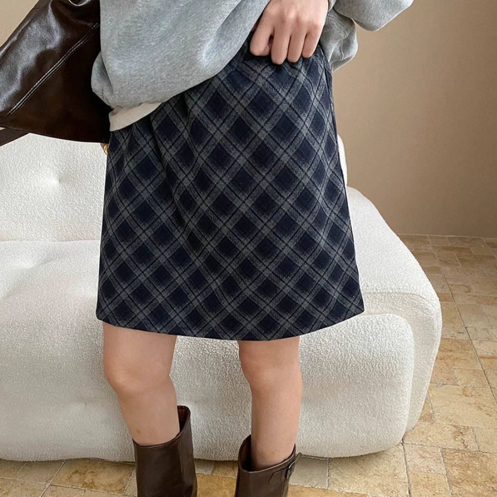 Plaid A-Line Mini Skirt