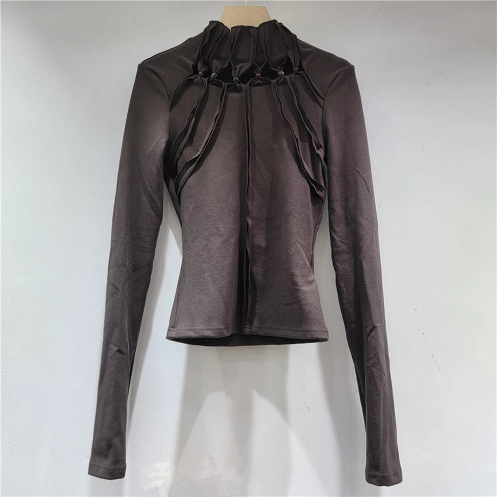 Cutout-Neck Seam-Detail Top