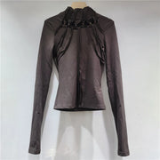 Cutout-Neck Seam-Detail Top