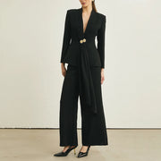Draped Blazer and Pants Set