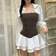 Cropped Jacket and Tiered Dress Set