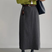 Straight-Cut Long Skirt