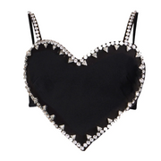 Embellished Heart Crop Top