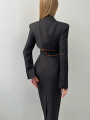 Cutout-Waist Tailored Blazer