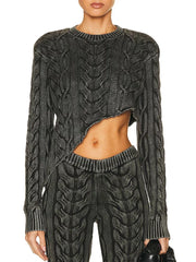 Cable-Textured Asymmetric Sweater