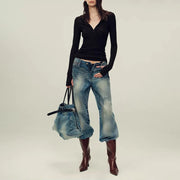 Faded Cropped Jeans