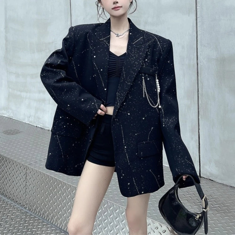 Embellished Notched-Lapel Blazer