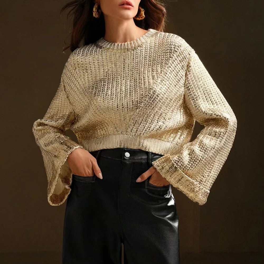 Textured Round-Neck Sweater