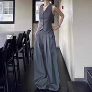 Button-Front Vest and Pants Set
