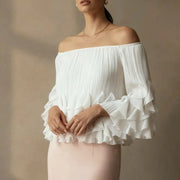 Off-Shoulder Tiered Ruffle Blouse