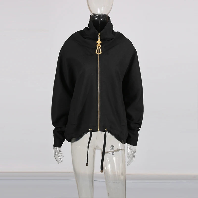 Stand-Collar Zip-Up Jacket