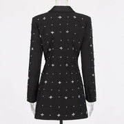 Star-Embellished Longline Blazer