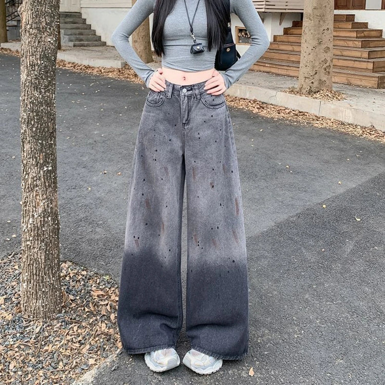 Embellished Wide-Leg Jeans