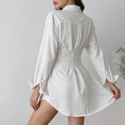 Lace-Up Waist Fitted Shirt