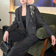 Embellished Pinstripe Blazer