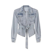 Tie-Waist Patch-Pocket Jacket