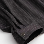 Pinstriped Relaxed Button-Up Shirt