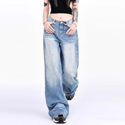 Faded Relaxed Wide-Leg Jeans