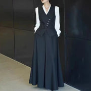 Asymmetric Vest and Skirt Set