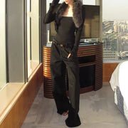 Fluffy-Collar Bolero and Tube Top Set