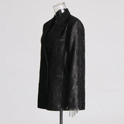 Textured Single-Button Blazer