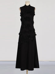 Floral Applique Sleeveless Dress
