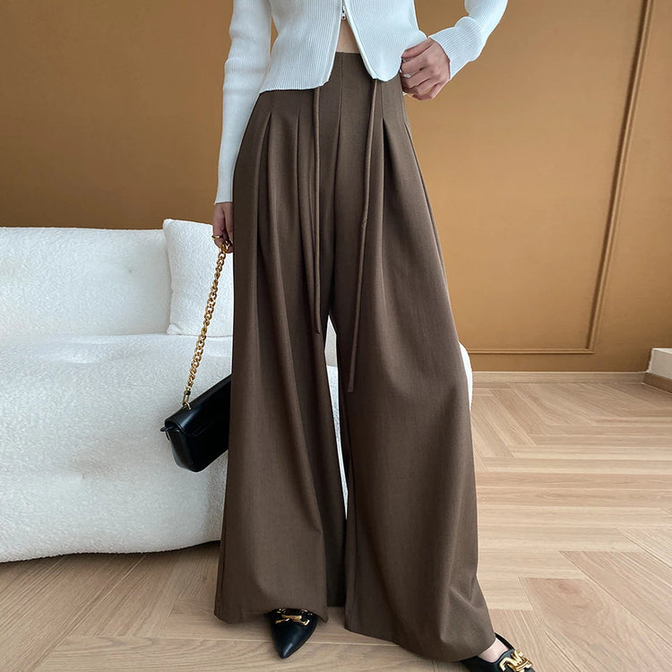 Pleated Wide-Leg Pants