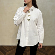 Embellished Button-Front Shirt