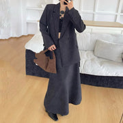 TWOTWINSTYLE Solid Spliced Printing Two Piece Set Female Lapel Long Sleeve Jacket Elegant Temperament Women's Skirt Set Fashion