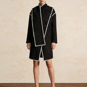 Contrast-Stitch Longline Jacket