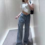 Embellished Wide-Leg Jeans