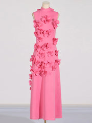 Floral Applique Sleeveless Dress