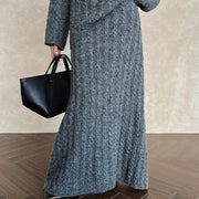 Openwork A-Line Long Skirt
