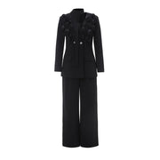 Applique Blazer and Pants Set
