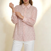Embellished Sheer Lace Shirt
