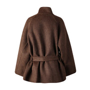 Stand-Collar Tie-Waist Jacket