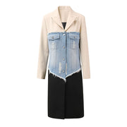 Colorblock Paneled Long Coat