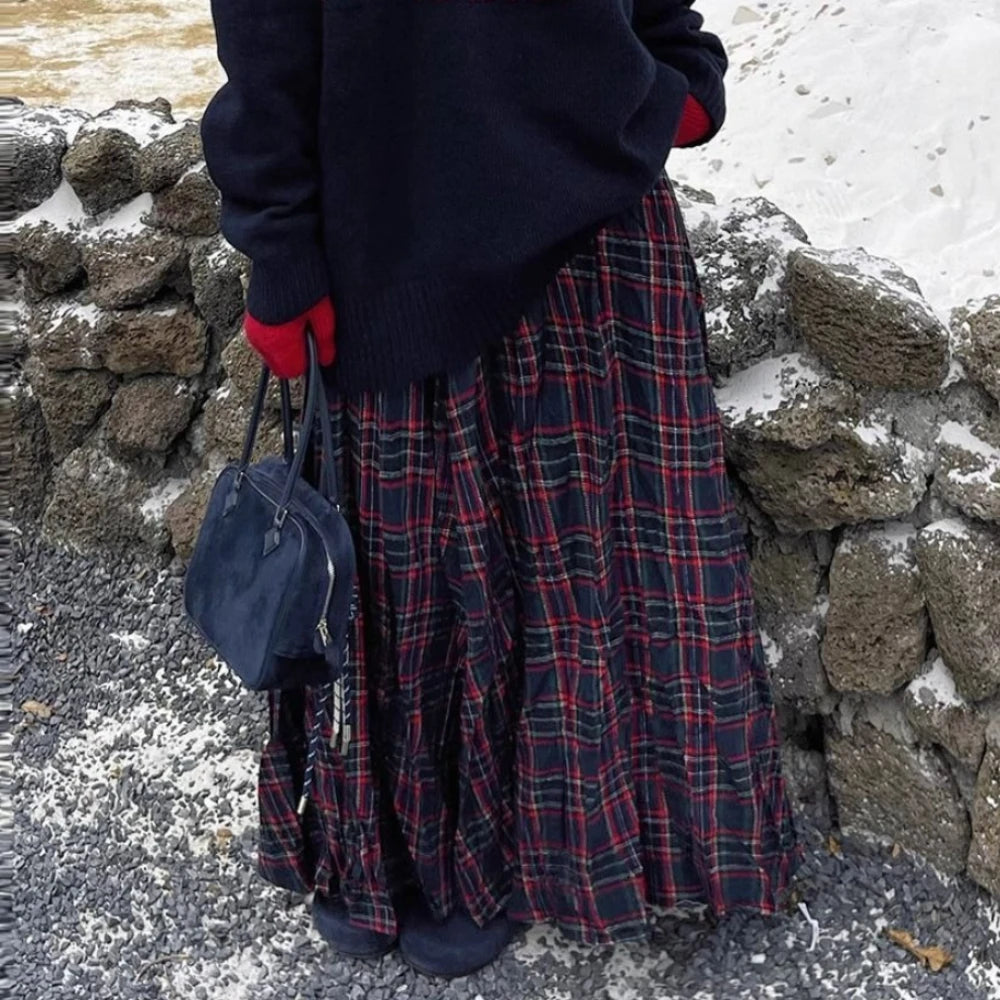 Plaid Full-Length Skirt