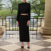 Embellished Top and Long Skirt Set