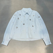 Star-Embellished Cropped Shirt