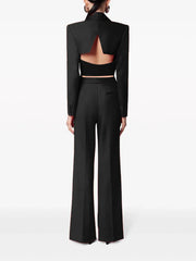 Cropped Blazer, Wide-Leg Pants or Set