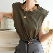 Round-Neck Sleeveless Top