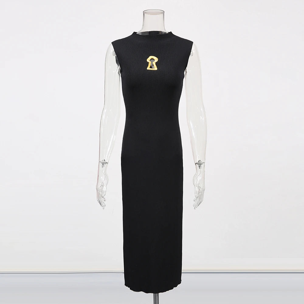 Sleeveless Fitted Long Dress