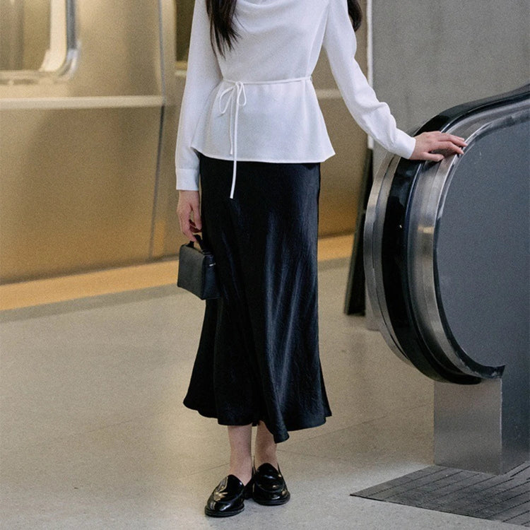 Flared-Hem Midi Skirt