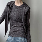 Marled Long-Sleeve Relaxed Top